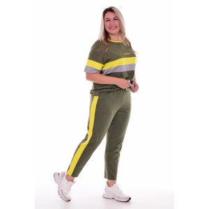 Костюм двойка женский 5296 кулирка (р-ры: 46-60) хаки Костюм двойка женский 5296 кулирка (р-ры: 46-60) хаки