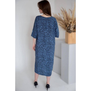 Платье женское "Кармелина" С штапель (последний размер) синий 52,54