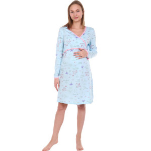 Сорочка для беременных 042.17 кулирка (р-ры: 44-54) голубой