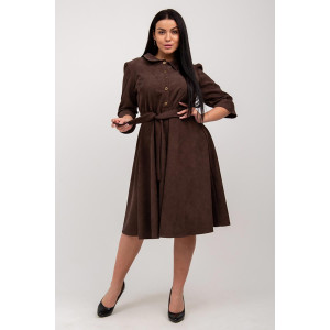 Платье женское ПТВ-350 8030 вельвет (р-ры: 44-54) коричневый