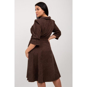 Платье женское ПТВ-350 8030 вельвет (р-ры: 44-54) коричневый