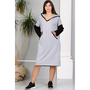 Платье женское №13481 футер 2-х нитка (р-ры: 50-60) серый