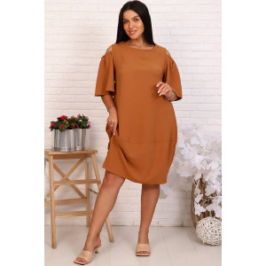 Платье женское №39503 креп (последний размер) коричневый 56