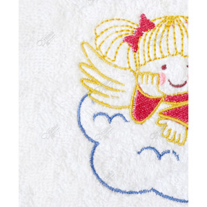 Полотенце крестильное махровое с вышивкой для девочки