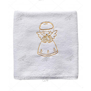 Полотенце крестильное махровое с вышивкой "Ангел Хранитель"