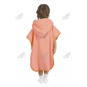 Пончо детское махровое с вышивкой "Мамина радость, папина гордость" персиковый