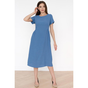 Платье женское "Мира" полиэстер (последний размер) синий 48,52