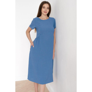 Платье женское "Мира" полиэстер (последний размер) синий 48,52