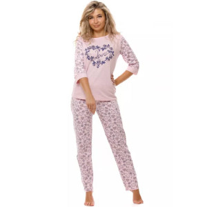 Пижама женская "Мадлен" 784 футер с начесом (р-ры: 46-60) розовый