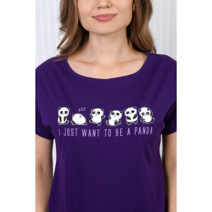 Пижама женская "Панды-2" кулирка (р-ры: 42-52) лиловый