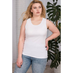 Майка женская 0285-18 рибана с лайкрой (последний размер) белый 56