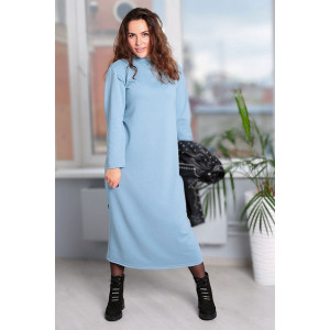 Платье женское П138 футер 3-х нитка петля (р-ры: 42-54) серо-голубой