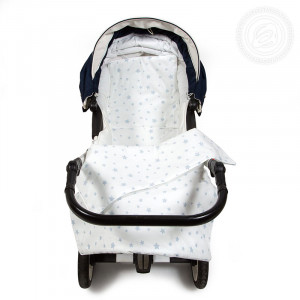 Набор в коляску для новорожденных 3 предмета поплин "Звездочет" серый