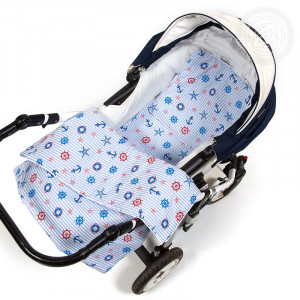 Набор в коляску для новорожденных 3 предмета поплин "Круиз"
