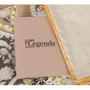 Постельное белье на резинке "Legends" цифровая печать "Триумф фантазии" в подарочной коробке