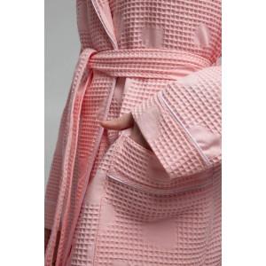 Халат женский Х-560 вафельное полотно (р-ры: 44-58) нежно-розовый