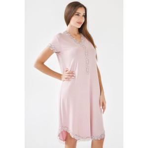 Сорочка женская "Одри" вискоза с кружевом (р-ры: 42-56) розовый