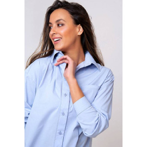 Рубашка женская №285BLU вискоза (р-ры: 42-52) голубой