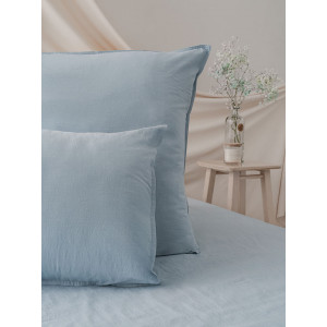 Постельное белье MOYЁ Home перкаль "вареный" хлопок "Light blue"