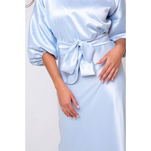Платье женское №286BLU атлас (р-ры: 42-52) голубой