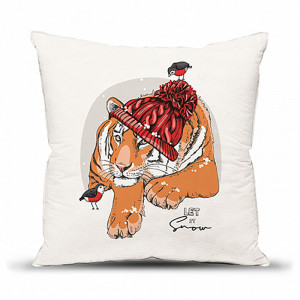 Подушка декоративная с фотопечатью "Тигр"