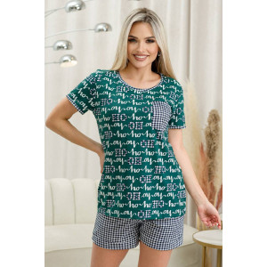 Костюм двойка женский "ХО-ХО" Р-4602 (шорты) кулирка (р-ры: 44-54) зелёный