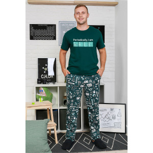 Пижама мужская "Алхимик-3" кулирка (р-ры: 48-58) зеленый