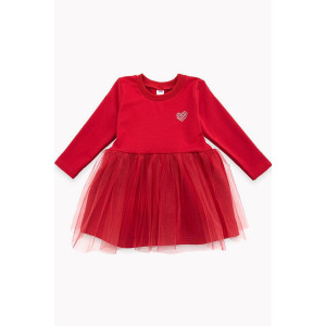Платье детское "Никки" 10030 футер 2-х нитка петля (р-ры: 80-98) красный