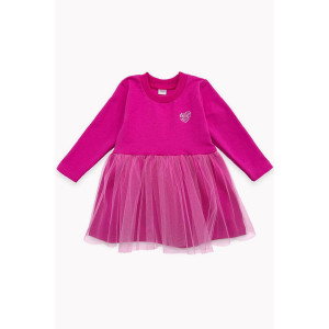 Платье детское "Никки" 10030 футер 2-х нитка петля (р-ры: 80-98) розовый павлин