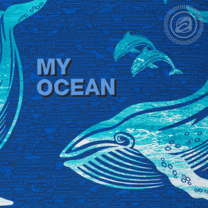 Полотенце банно-пляжное вафельное полотно "Мой океан"