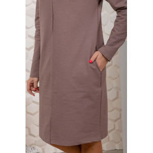 Платье женское 854 футер 2-х нитка с лайкрой (р-ры: 46-56) мокко