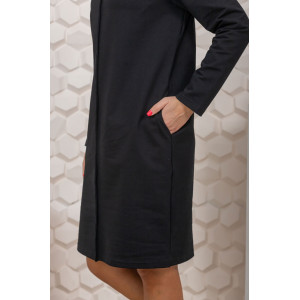 Платье женское 854 футер 2-х нитка с лайкрой (р-ры: 46-56) черный