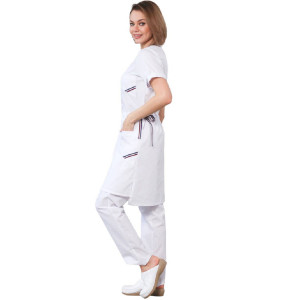 Платье медицинское женское "Мичелл" тиси (р-ры: 40-54) белый