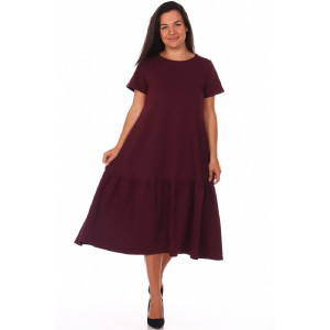 Платье женское "Блэк" футер 2-х нитка (р-ры: 42-60) бордовый