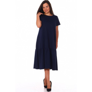 Платье женское "Блэк" футер 2-х нитка (р-ры: 42-60) синий