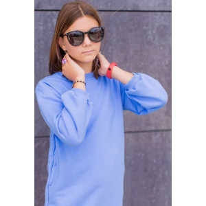 Платье детское "Тинейджер" футер 3-х нитка (р-ры: 116-140) голубой