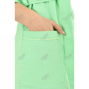 Халат женский вафельный кимоно (р-ры: 42-58) светло-зеленый