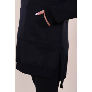 Платье-худи женское 508 "Scandinavia" футер 3-х нитка с начесом (р-ры: 46-56) черный