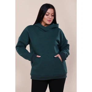 Худи женское oversize 449 "HeiZe" футер 3-х нитка с начесом (р-ры: 46-56) изумруд Худи женское oversize 449 "HeiZe" футер 3-х нитка с начесом (р-ры: 46-56) изумруд