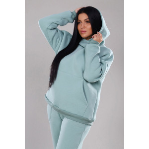 Костюм двойка женский 399 "XXI" футер 3-х нитка с начесом (р-ры: 46-56) мятный