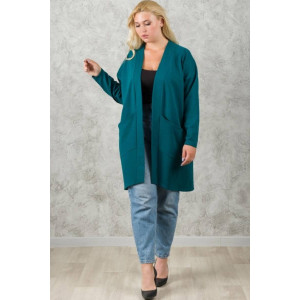 Кардиган женский 0268-96 футер (последний размер) холодный изумруд 56 Кардиган женский 0268-96 футер (последний размер) холодный изумруд 56