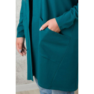 Кардиган женский 0268-96 футер (последний размер) холодный изумруд 56 Кардиган женский 0268-96 футер (последний размер) холодный изумруд 56