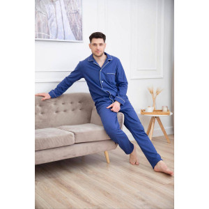 Пижама мужская "Виктор" кулирка (р-ры: 48-62) синий