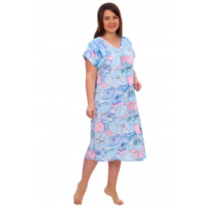 Сорочка женская "Пышечка" кулирка (последний размер) акварель 58,68