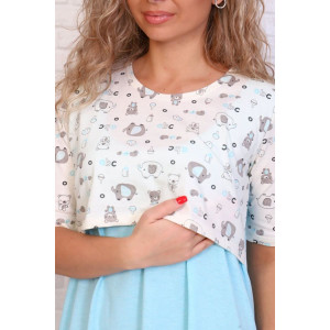 Платье-сорочка женское "Бэби" С-593 кулирка (р-ры: 42-48) бирюза