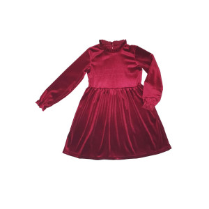 Платье детское "Злата" бархат с лайкрой (р-ры: 116-146) бордовый