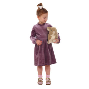 Платье детское "Злата" бархат с лайкрой (р-ры: 110-146) лиловый