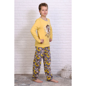 Пижама детская "Мечта 2" футер с начесом (р-ры: 116-152) желтый