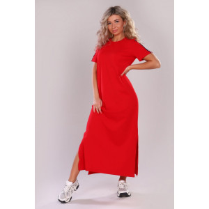 Платье женское П873 кулирка с лайкрой (р-ры: 44-54) красный