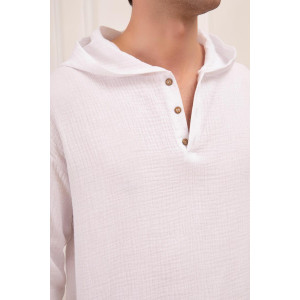 Рубашка мужская "Муслин" муслин (р-ры: 48-58) белый